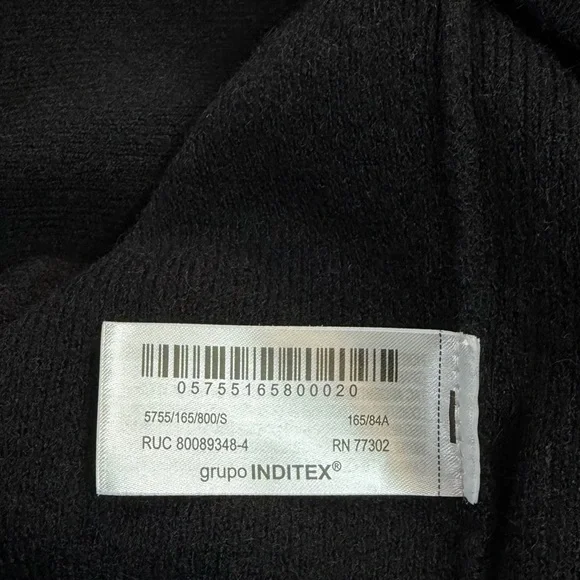 Zara Jewel Neck Black Knit Sweater Small EUC - Picture 11 of 13